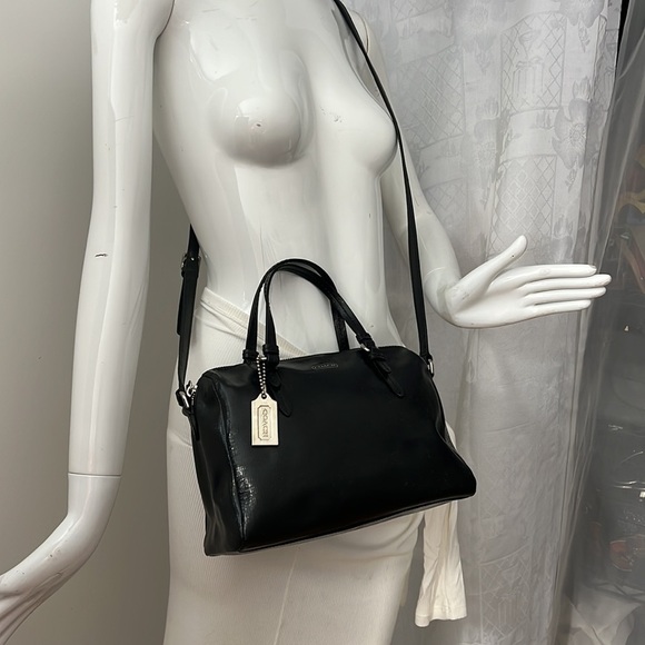 Coach Peyton Bennett Patent Crosshatch Leather Mini Shoulder Crossbody Bag - Picture 1 of 10